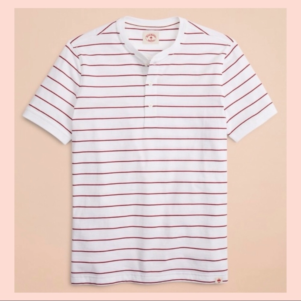 NWT Brooks Brothers Striped Short-Sleeve Henley